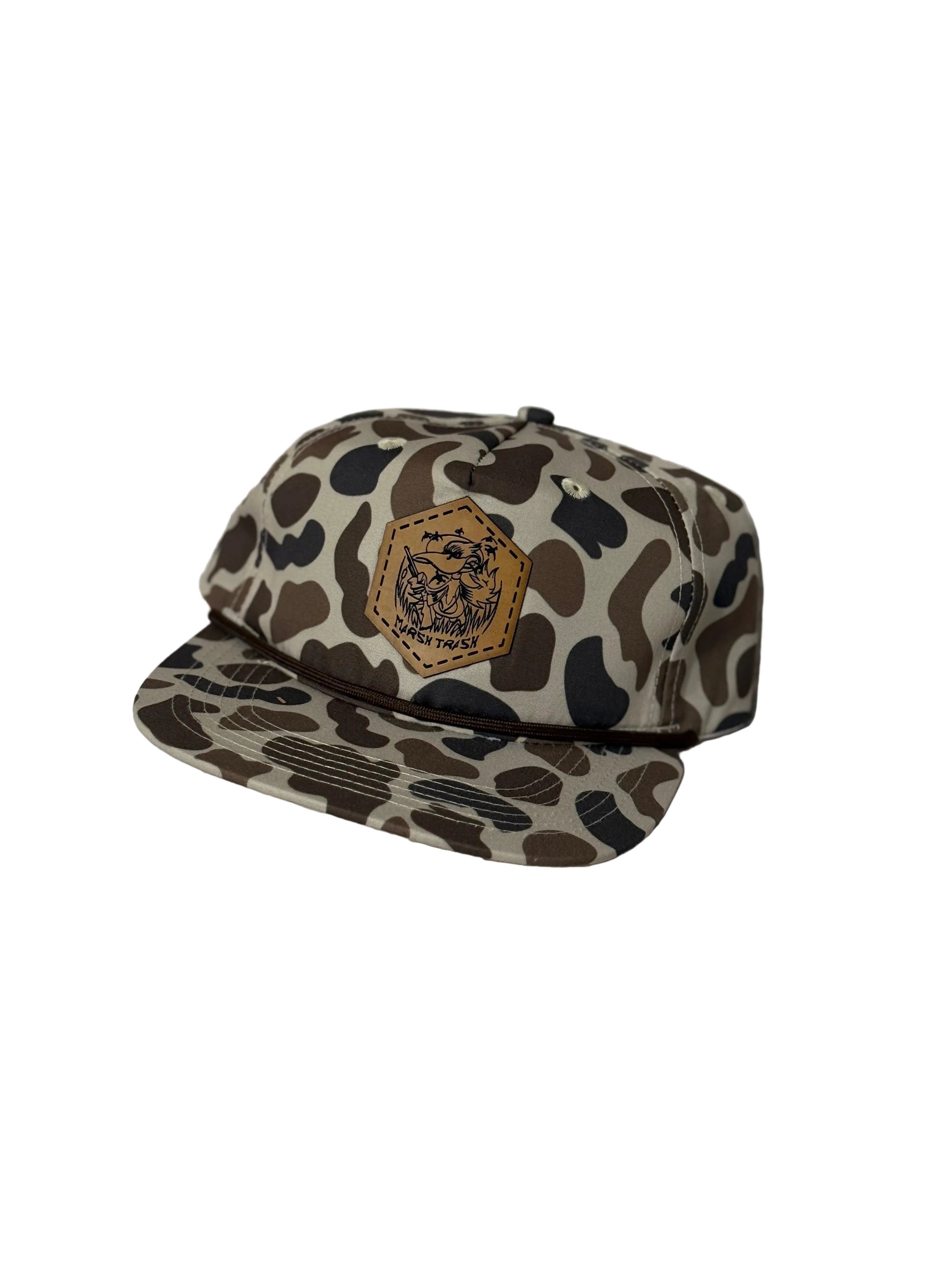 Lost burned leather patch with rope