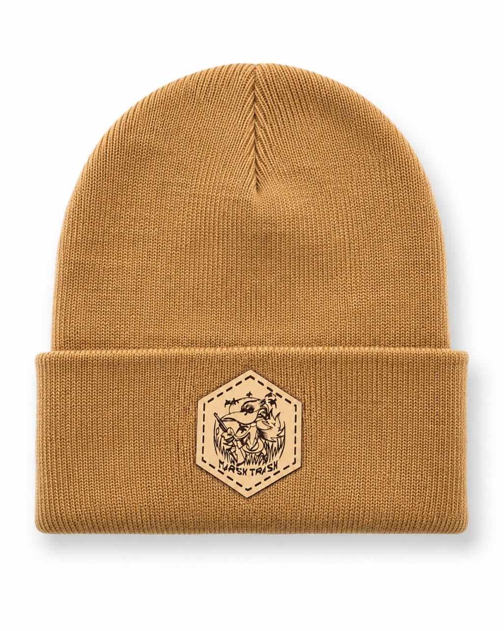 Burnt in Leather Beanie
