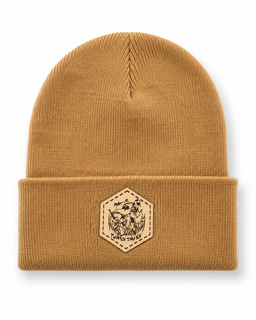 Burnt in Leather Beanie