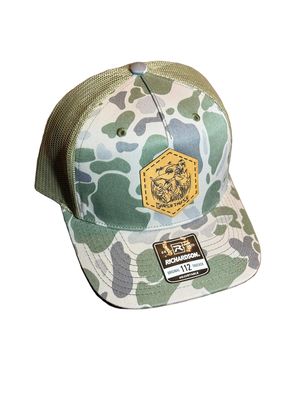 Duck camo logo patch trucker